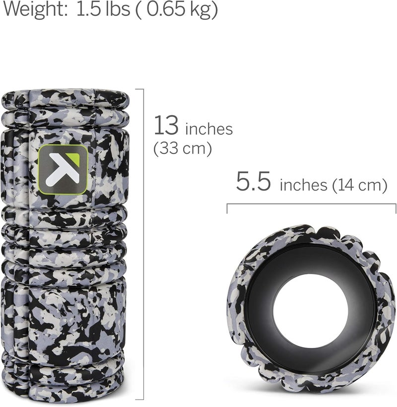 Trigger Point Grid Foam Roller - Multi-Density Exterior, Rigid Core - Trusted by Therapists and Athletes - Standard Density, Includes Online Instructional Videos, 33cm, Grey Camo - Image 3